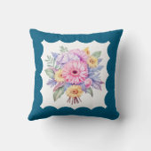 5. Jubiläumsnamen Gerbera Blume blau Kissen (Rückseite)