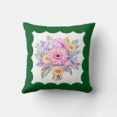 5. Jubiläumsnamen Gerbera Blume grün Kissen (Rückseite)