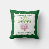 5. Jubiläumsnamen Gerbera Blume grün Kissen (Vorderseite)