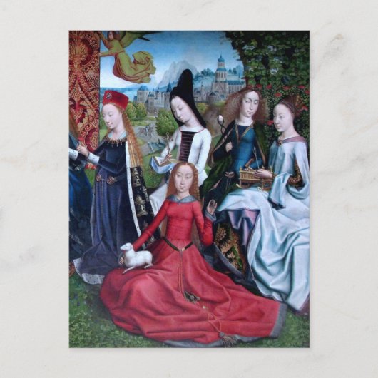 5 Jungfrauen Märtyrer in einem Garten (rechte Hälf Postkarte (Vorderseite)