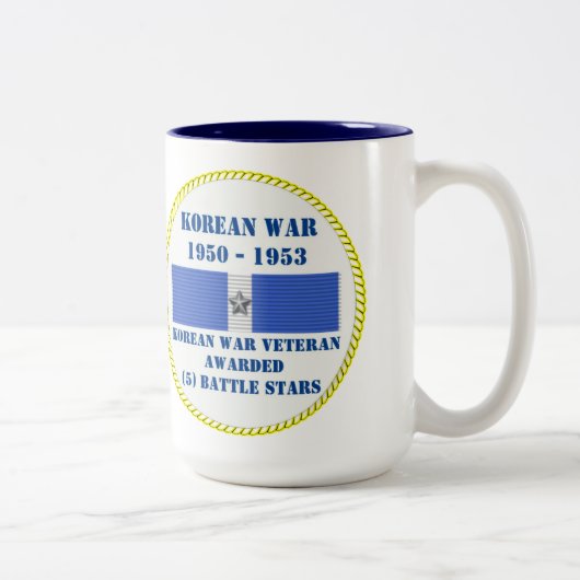 5 KAMPFSTERNE KOREANER KRIEG VETERAN ZWEIFARBIGE TASSE (Rechts)