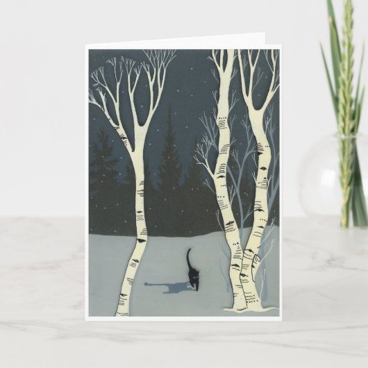 5"" Katze x7 im Schnee durch Lucia Johnson, leeres Karte (Vorderseite)