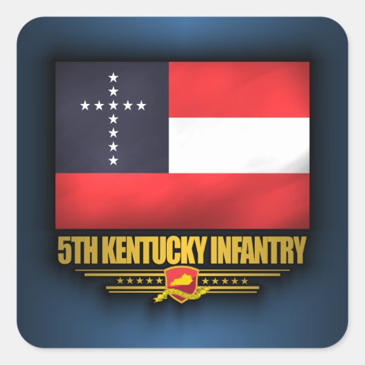 5. Kentucky Infantry Quadratischer Aufkleber (Vorderseite)