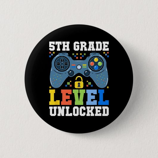 5. Klasse freigeschalteter Gamer erster Schultag Button (Vorderseite)