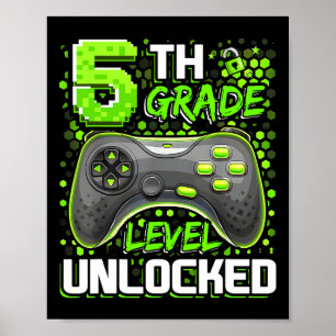 5. Klasse freigeschaltetes Gaming Gamer Jungen Ck Poster