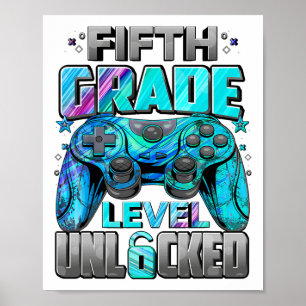 5. Klasse freigeschaltetes Gaming-Gamer-Jungen Zur Poster