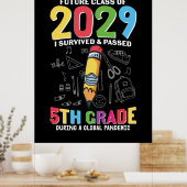 5. Klasse Lehrer 5. Klasse während einer globalen Poster (Küche)