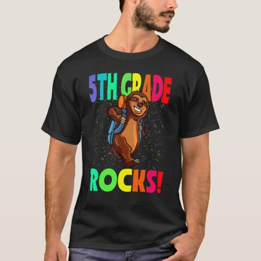 5. Klasse Rocks nach hinten in die Schule T-Shirt (Vorderseite)