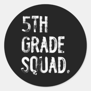 5. Klasse Squad Ck Zur Schule Schüler Lehrer  Runder Aufkleber