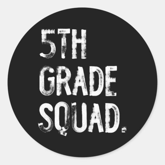 5. Klasse Squad Ck Zur Schule Schüler Lehrer Runder Aufkleber (Vorderseite)