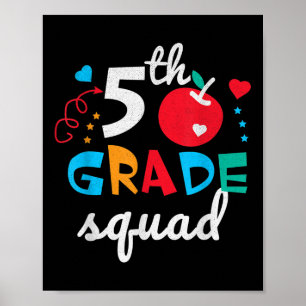 5. Klasse Squad Jungen Mädchen Lehrer Süß Zurück z Poster