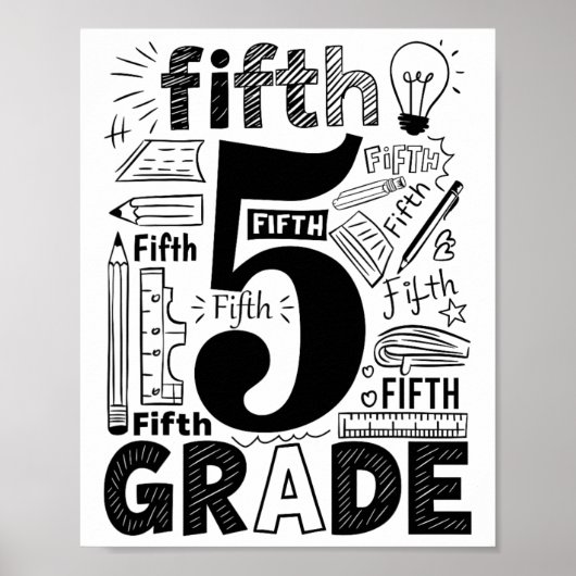 5. Klasse Typografie-Team Lehrer der fünften Klass Poster (Vorne)
