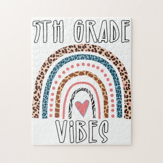 5. Klasse Vibes Nur Zebra Giraffe Cheetah Rainbow Puzzle (Vertikal)