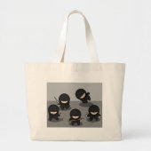 5 Kleine Ninjas Jumbo Stoffbeutel (Vorne)