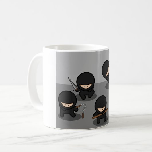 5 Kleine Ninjas Kaffeetasse (Vorderseite Links)