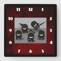 5 kleine Ninjas mit Waffen posieren