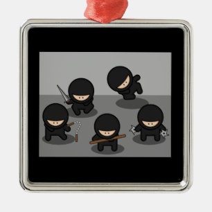 5 Kleine Ninjas Ornament Aus Metall