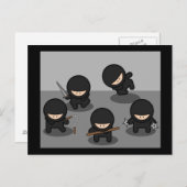 5 Kleine Ninjas Postkarte (Vorne/Hinten)