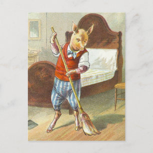 5 kleine Schweine: Das Zuhause-Schwein Postkarte