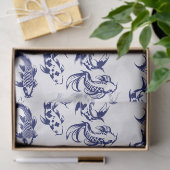 5 Koi Fish Karp DIY Farben Blau Seidenpapier (Geschenk)