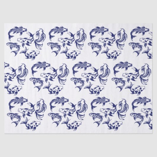 5 Koi Fish Karp DIY Farben Blau Seidenpapier (Vorderseite)