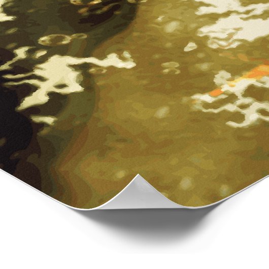 5 kois in einem Teich - Giant Koi Poster (Ecke)
