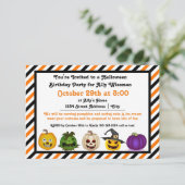 5 Kürbislaterne - 3x5 Geburtstagsparty Einladung (Stehend Vorderseite)