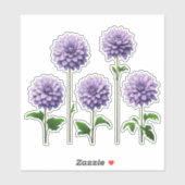 5 Lavendel-Dahlie (hell) Aufkleber (Blatt)