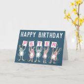 5 Letter Name Happy Birthday Card Karte (Gelbe Blume)