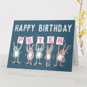 5 Letter Name Happy Birthday Rabbits Karte (Gelbe Blume)