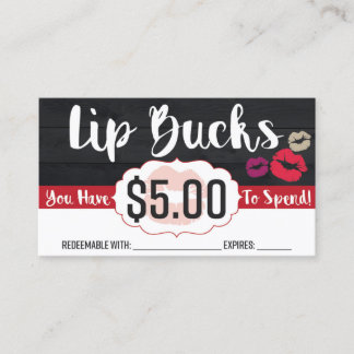 $5 Lippendollars Rabattkarte