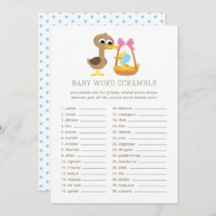 5 Little Ducks Baby Trivia Word Scramble Einladung