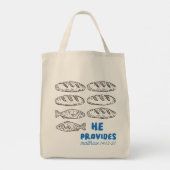 5 Loaves and 2 Fish Feeding of the 5,000 Christian Tragetasche (Rückseite)