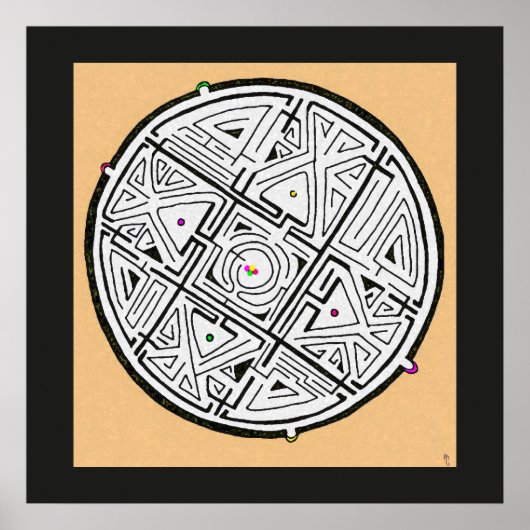 5 Lösungen Labyrinth-Design Poster (Vorne)