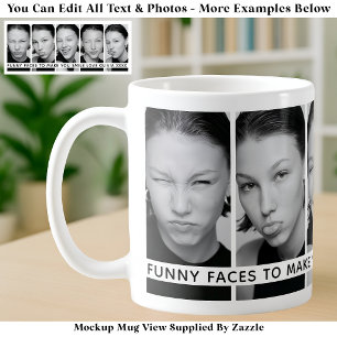 5 Lustige Gesichter Benutzerfotos & Lange Nachrich Kaffeetasse
