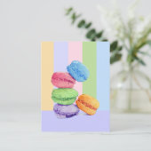 5 Macarons Streifen Postkarte (Stehend Vorderseite)