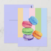 5 Macarons Streifen Postkarte (Vorne/Hinten)