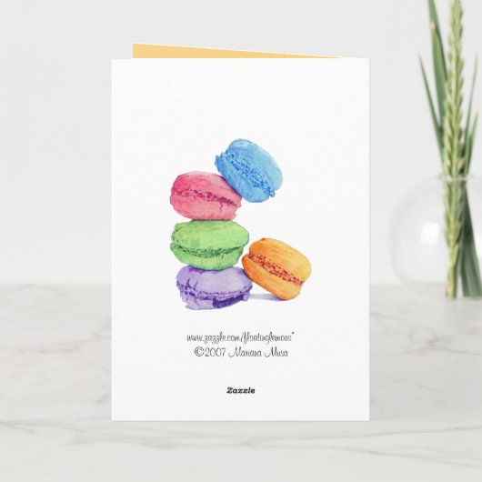 5 Macarons stripes Birthday Card Karte (Rückseite)
