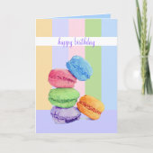 5 Macarons stripes Birthday Card Karte (Vorderseite)