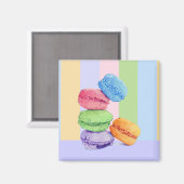 5 Macarons stripes Magnet (Vorderseite/Rückseite)