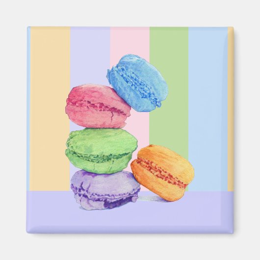 5 Macarons stripes Magnet (Vorne)
