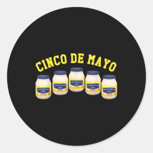 5 Mayonnaise Jars Funny Cinco De Mayo Runder Aufkleber