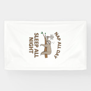5 Minuten mehr Lustiges Faultier-Shirt Schlaf Napp Banner