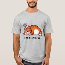 5 Minuten mehr Schlaf Orange getigerte Katze T-Shirt