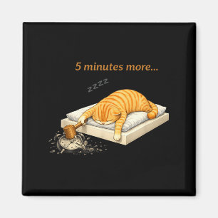 5 Minuten mehr Schlaf Pyjama Schlafende Katze Pjs  Magnet