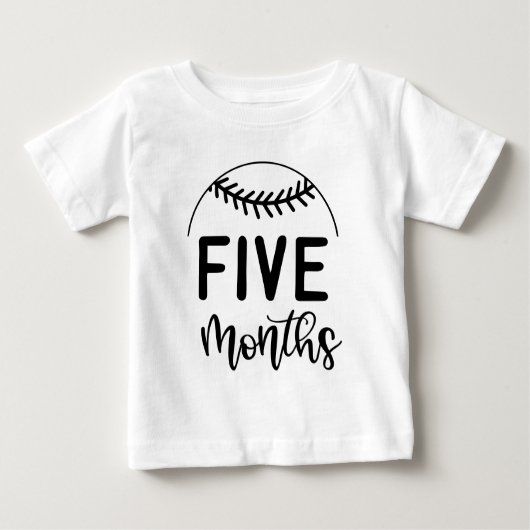 5 Monate Baseball Baby Milestone - Baby T-shirt (Vorderseite)