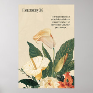 5. Mose 3:16 Bibelvers Wandkunst – Floral Poster