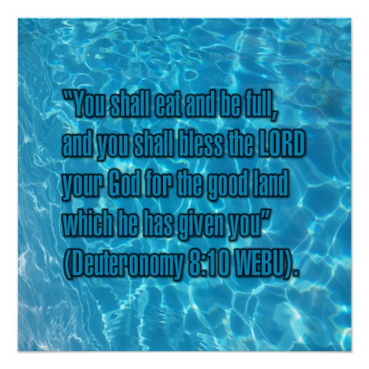5. Mose 8:10 WEBU Poster (Vorderseite)