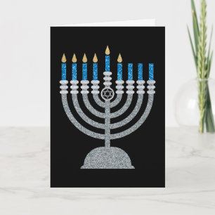 5. Nacht der Hanukkah Glitzer Card Dankeskarte