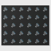 5. Nacht des Hanukkah Glitzer Wrapping Paper Geschenkpapier (Flach)